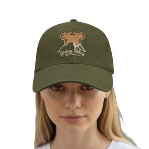 Mickey Mouse Olive Green Embroidered Unisex Baseball Cap Adjustable